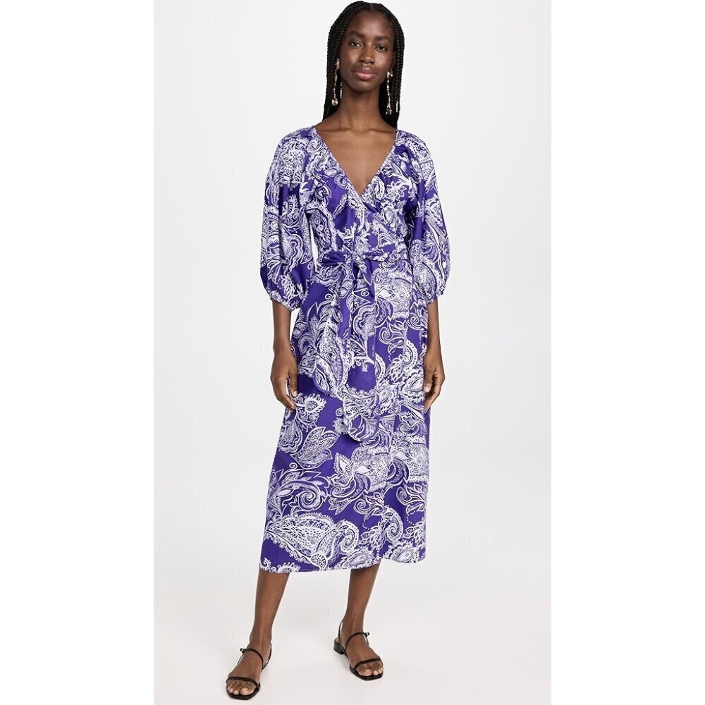 💕MARA HOFFMAN💕 Fila Dress ~ Purple with White Abstract Print Small S NWT - Picture 5 of 16